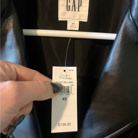 GAP Black Faux Leather Belted Trench Coat - Women - Picture 4 of 5